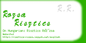 rozsa risztics business card